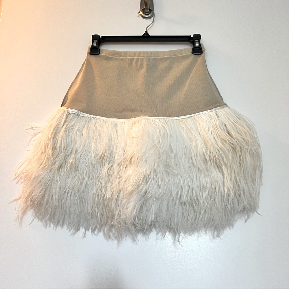 VINTAGE Haute Hippie ostrich feather skirt size XS